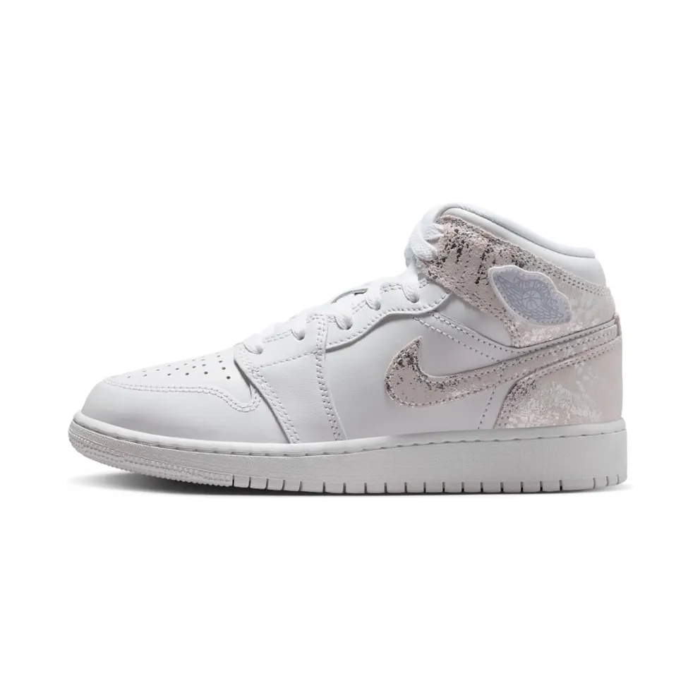 Jordan 1 Mid GS “White Field Silver” (IR2320-100)