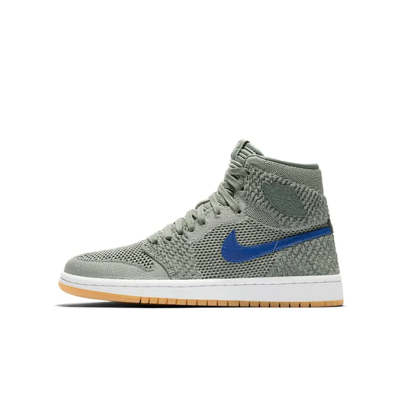 Jordan 1 Retro High Flyknit Clay Green (GS) Clay Green/White-Hyper Cobalt-Gum Yellow (919702-333)