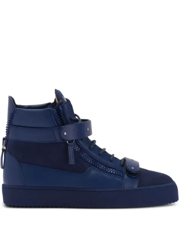 Giuseppe Zanotti COBY MATT High-Top-Sneakers mit Schnürung – Blau (RU50040004)