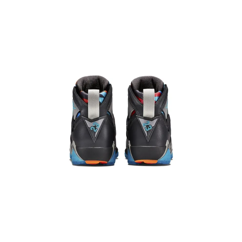 Jordan 7 Retro Barcelona Days (GS) Grey/Wolf Grey-Total Orange-Turquoise Blue (304774-016)