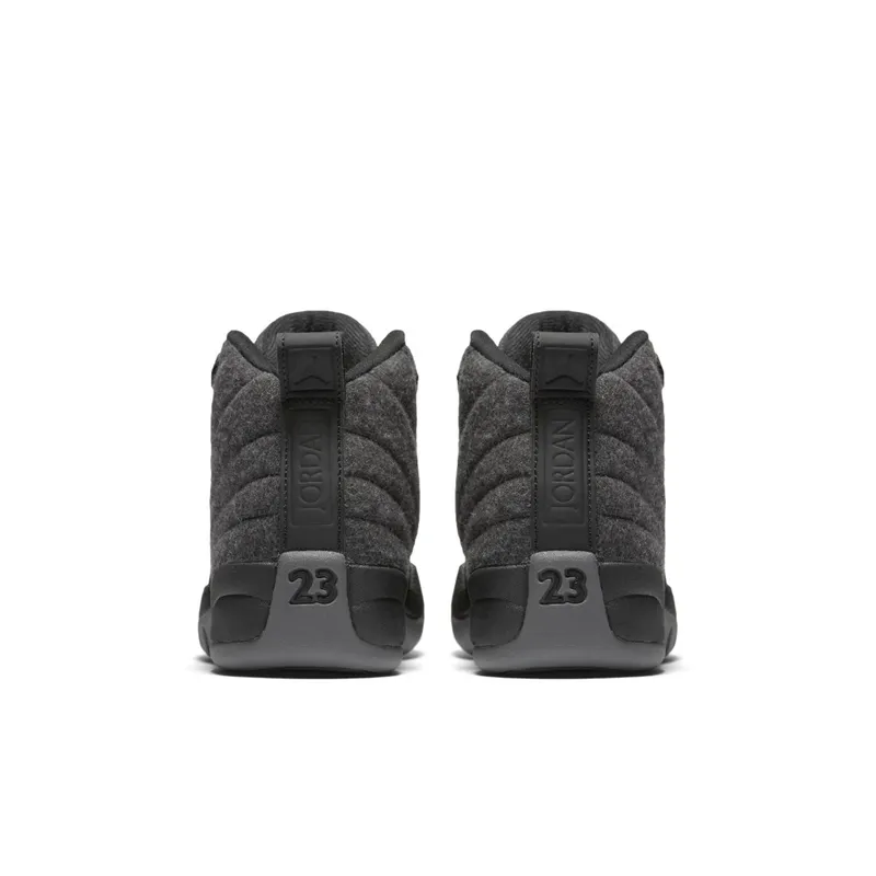Jordan 12 Retro Wool (GS) Dark Grey/Metallic Silver-Black (852626-003)