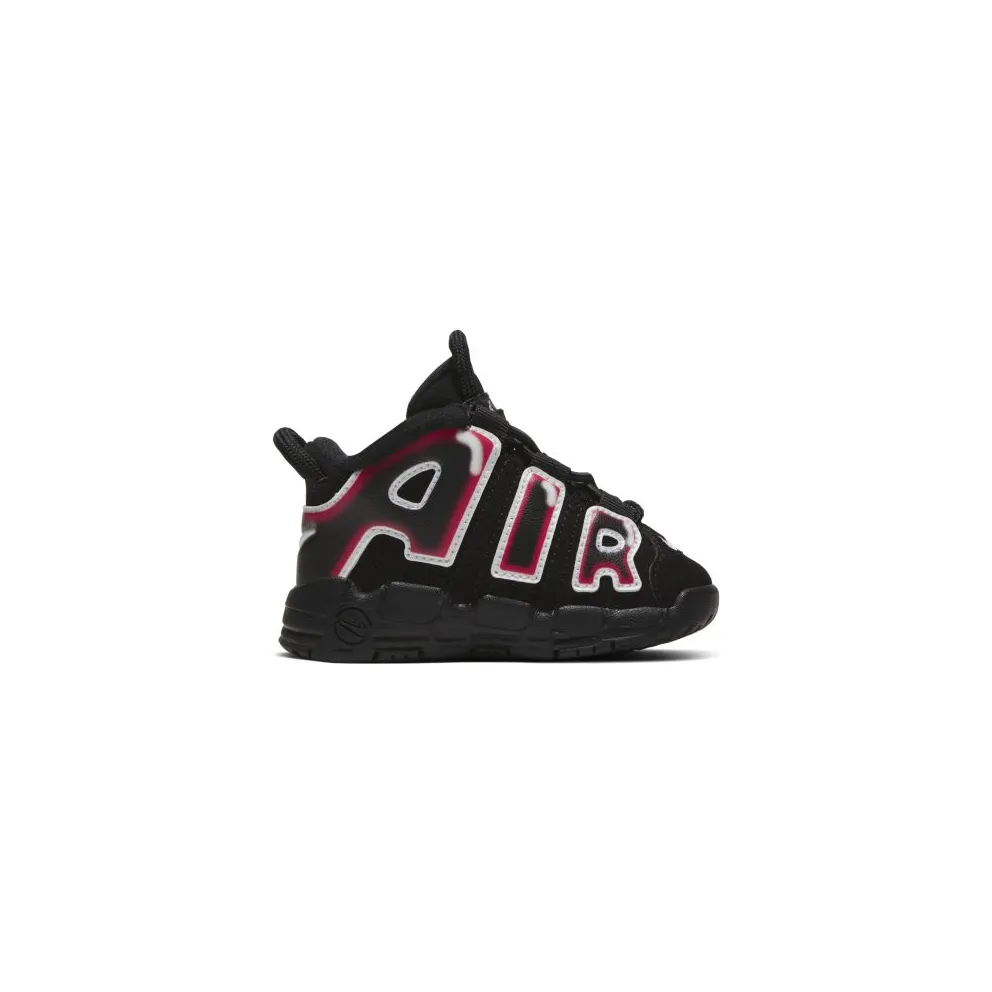 Nike Air More Uptempo 96 Spray Paint (TD) Black/White/Laser Crimson (CK0825-010)