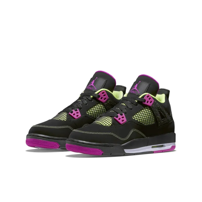 Jordan  4 Retro Fuschia (GS) Black/Fuschia Flash-Liquid Lm-White (705344-027)