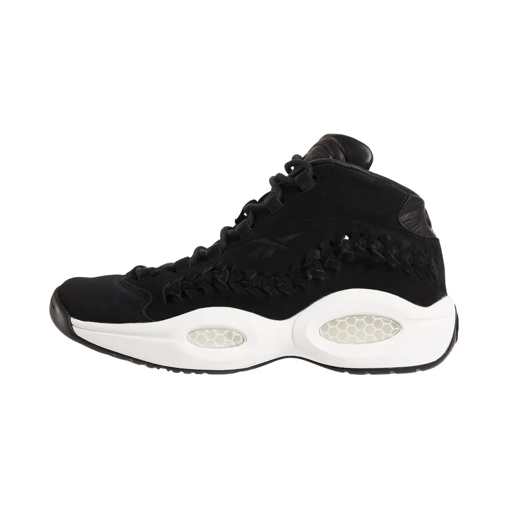 Reebok Question Mid Hall of Fame Black Braid Black/White (Other Brands Reebok)