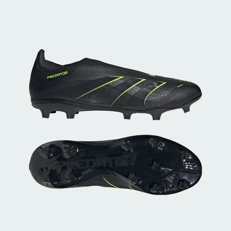 adidas Predator League Laceless FG/MG Core Black Carbon Lucid Lemon (JI1166)