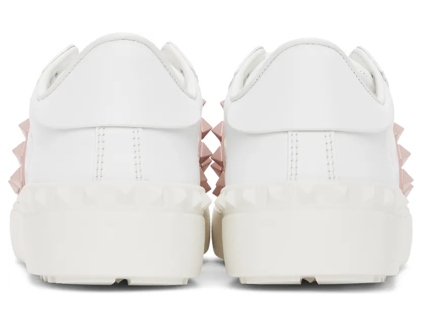 Valentino Garavani White & Pink Valentino Garavani Rockstud Open Sneakers (VW2S0A01LTU) (4)