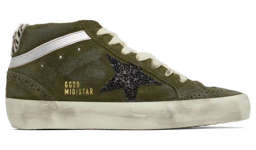 Golden Goose Khaki Mid Star Sneakers (GWF00122.F003228.35811)