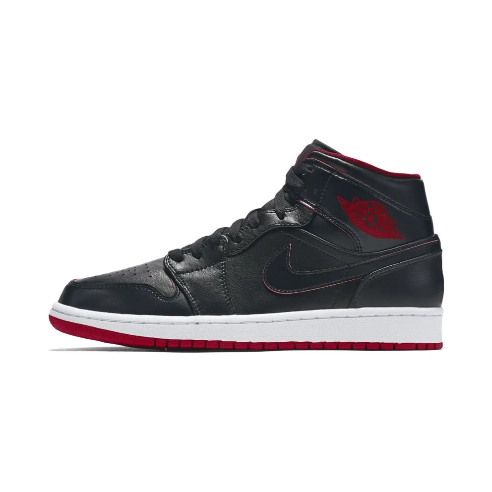 Air Jordan Nike AJ I 1 Retro Mid Black Red White (554724-028)