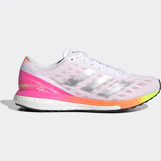 adidas Adizero Boston 9 Cloud White / Silver Metallic / Screaming Pink (H68744)