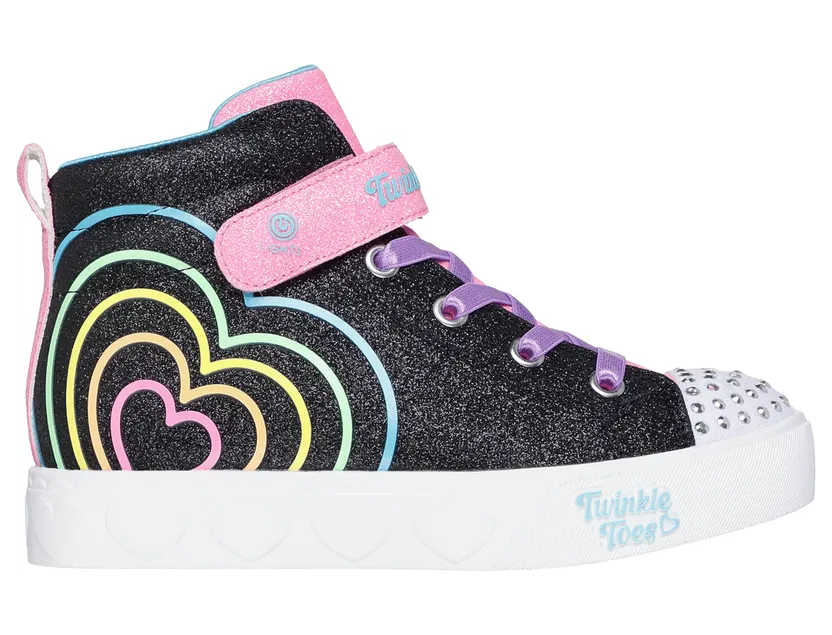 Skechers Twinkle Toes: Heart Steps – Heart Glow Sneaker Zwart