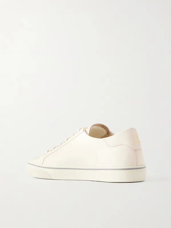 Brunello Cucinelli Leather Sneakers Cream (MPULMOZ341) (4)