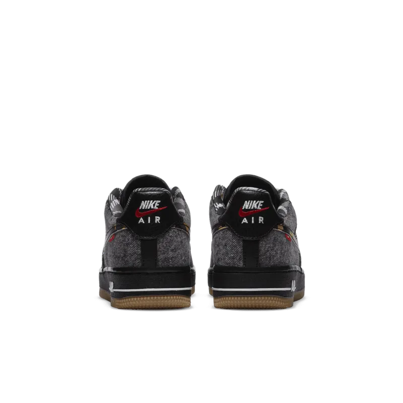 Nike Air Force 1 Low Remix Black (GS) Black/Multi-Color-White-Metallic Gold (DB1976-001)
