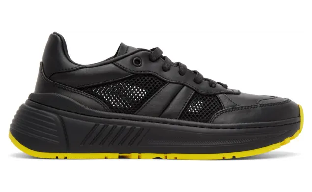 Bottega Veneta Black and Yellow Speedster Sneakers (565646 VJE21)
