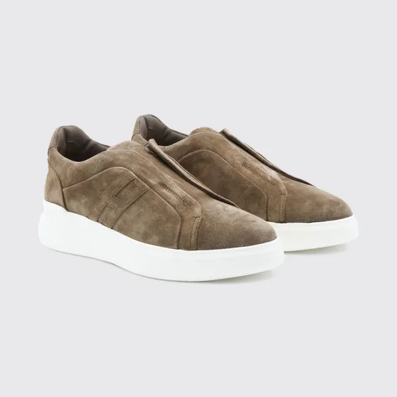 Hogan H580 Suede Slip-On Sneakers with Chunky Sole Camel (HXM5800BE00HG0S408)