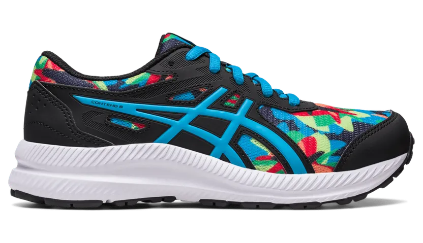 Asics Contend 8 Print Gs Black/Island Blue (1014A294.003)