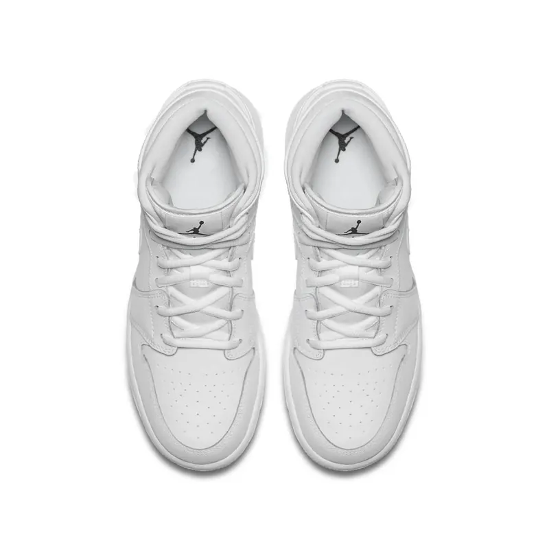 Jordan 1 Retro Mid White 2017 (GS) White/Black-White (554725-110)