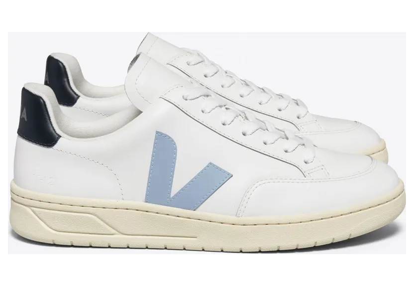 Veja V 12 LEATHER EXTRA WHITE STEEL NAUTICO – “White” (XD0203302A)