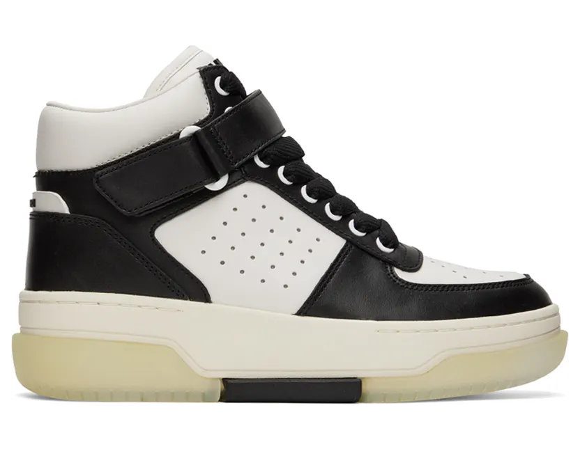 AMIRI Black & White Stadium Mid Sneakers (AW22MFS005)