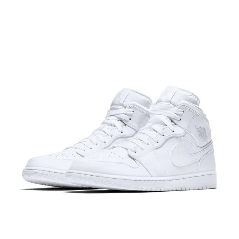Jordan 1 Mid White/Pure Platinum White/Pure Platinum (554724-104)