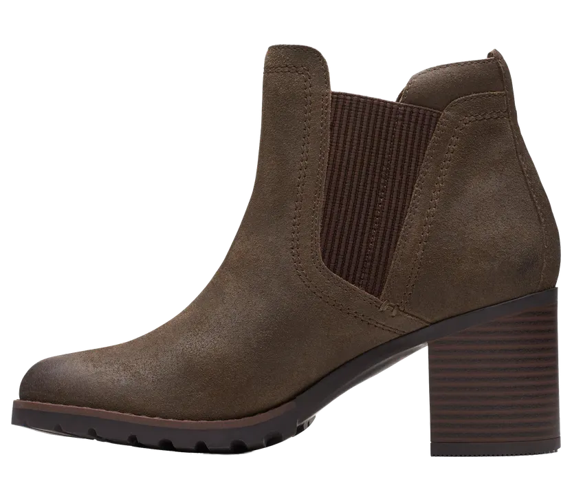 Clarks Leda up Heels “Dark Olive Suede” (26174963)