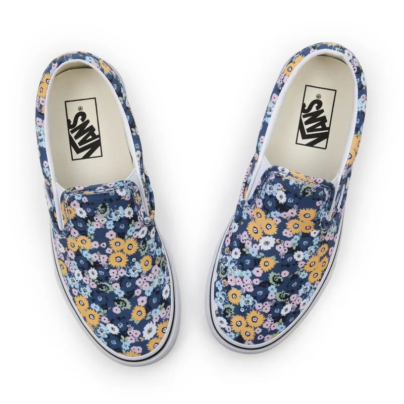 VANS Floral Classic Slip-on Shoes Blue (VN000XG8AS2)