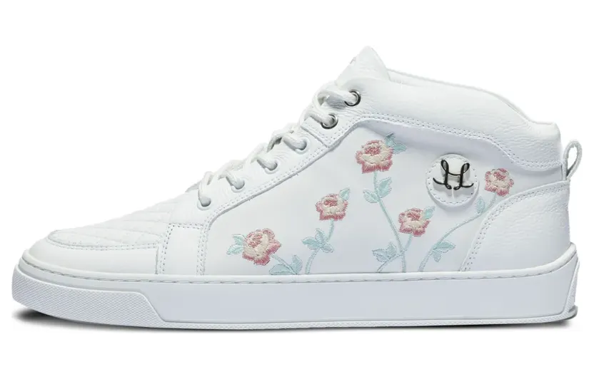 Leandro Lopes Ezio met geborduurde bloemen “White” (LL091P77)