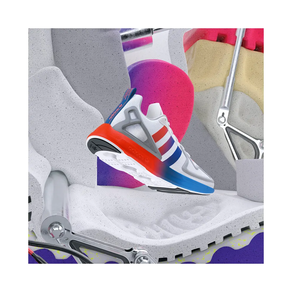 Adidas ZX 2K Flux Cloud White / Core Black / Blue (FX2044)