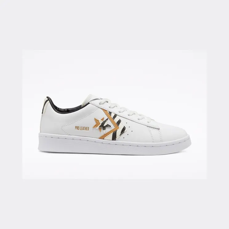Converse Pro Leather Low ‘Sunblocked – Zebra Print’ White/Egret/Soba (167866C)