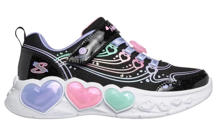 Skechers S-Lights: Enchanted Heart Lights Black (303266CBKMT)