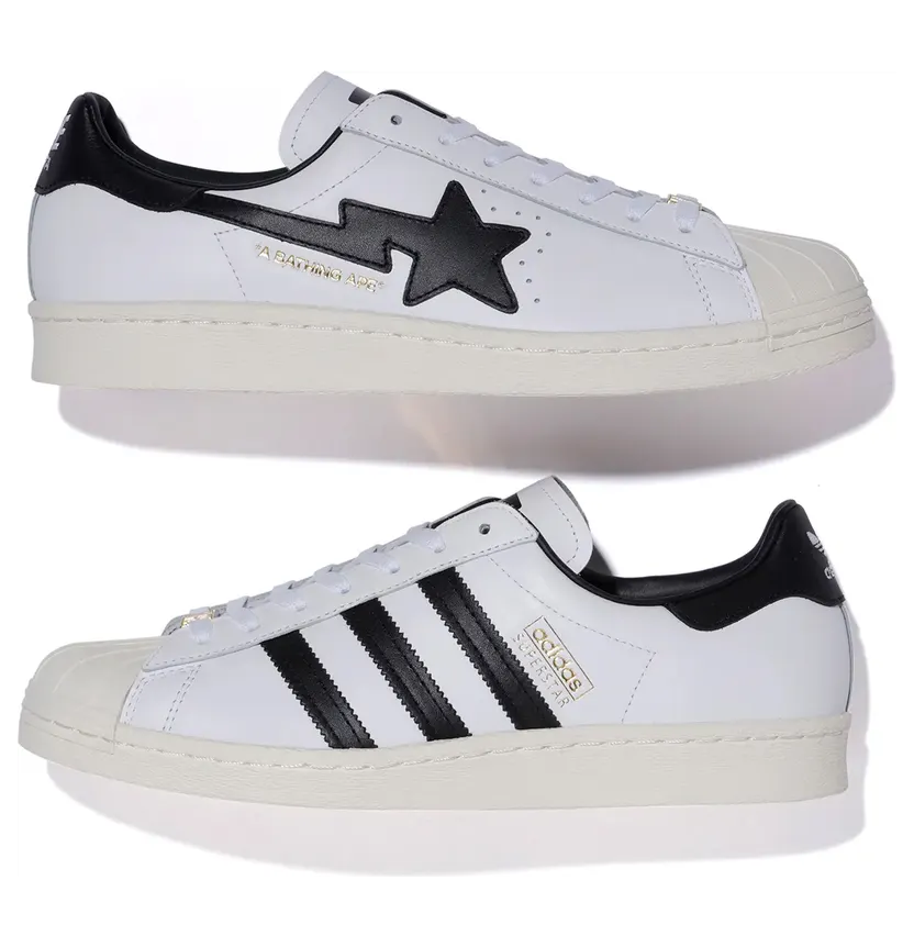adidas Superstar 80s Bape White Black