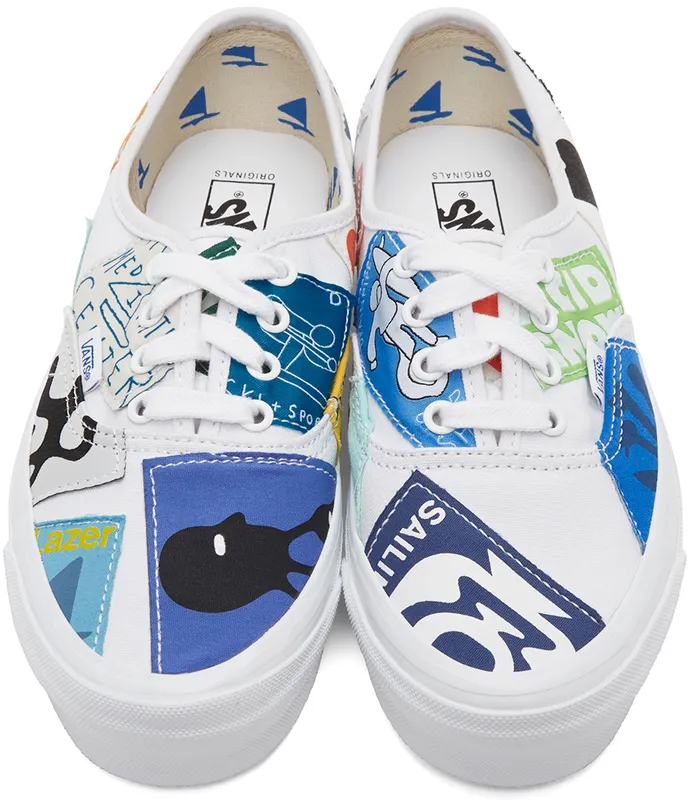Vans White Geoff McFetridge Edition OG Authentic LX Sneakers (VN0A4BV991V)
