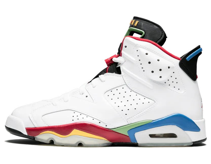 Air Jordan 6 Retro ‘Olympic’ White/Varsity Red-Green Bean-New Blue (325387-161)