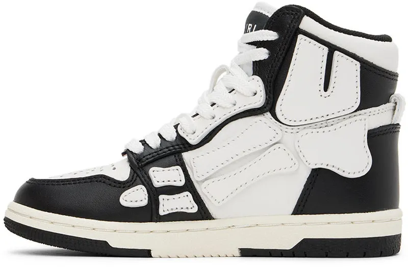 AMIRI Kids Black & White Skel-Top Sneakers (PF22KFS002-004)