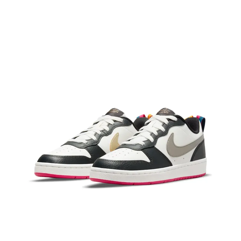 Nike Court Borough Low 2 Off Noir Pink Prime (GS) (DJ0040-100)