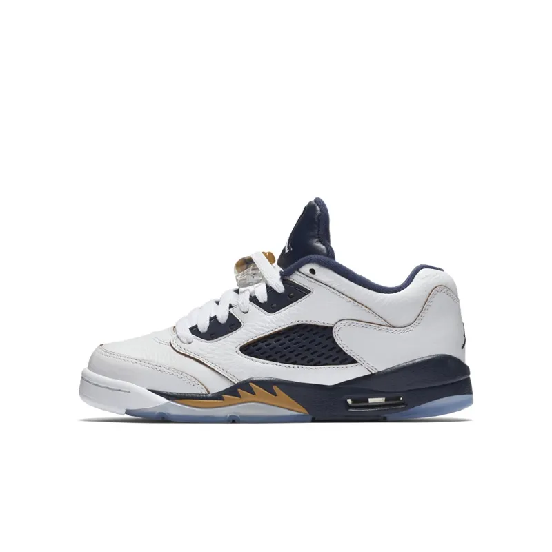 Jordan 5 Retro Low Dunk From Above (GS) White/Metallic Gold Star-Midnight Navy (314338-135)