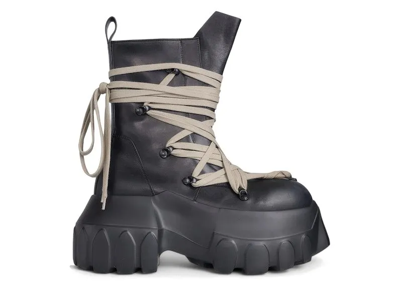 Rick Owens Hollywood Megalace Mega Tractor Boot Black (RU01E5867 LOOW1 99)