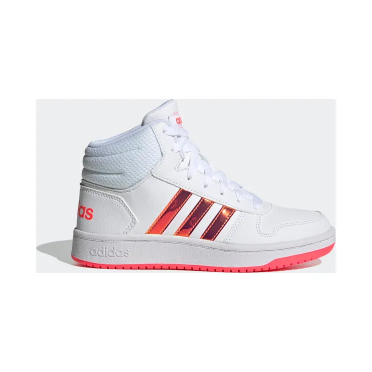 adidas Hoops 2.0 Mid Schuh Cloud White / Cloud White / Signal Pink (FW7610)