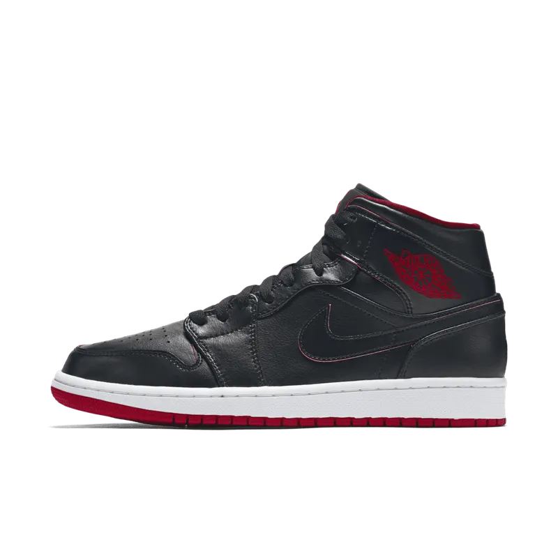 Air Jordan Nike AJ I 1 Retro Mid Black Red White (554724-028)