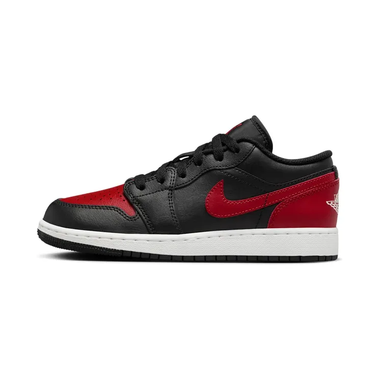 Jordan 1 Low GS Bred Twist “Black / Summit White / Varsity Red” (553560-067)