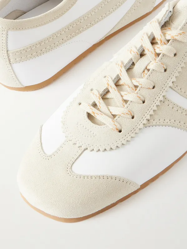 Dries Van Noten Suede-Trimmed Leather White (261-021725-0117)