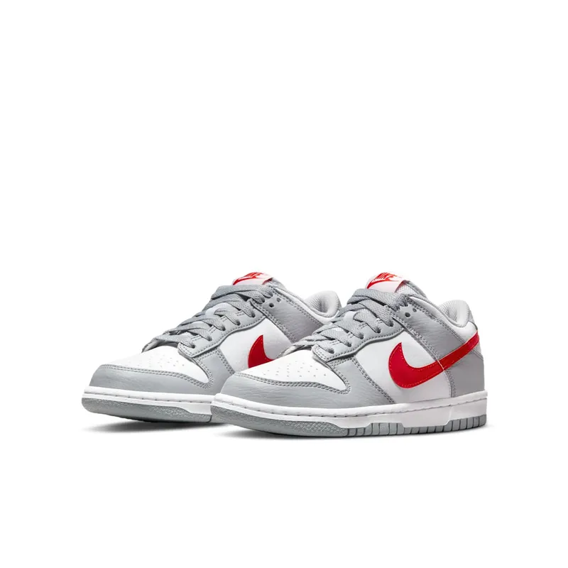 Nike Dunk Low White Grey Red (GS) (DV7149-001)