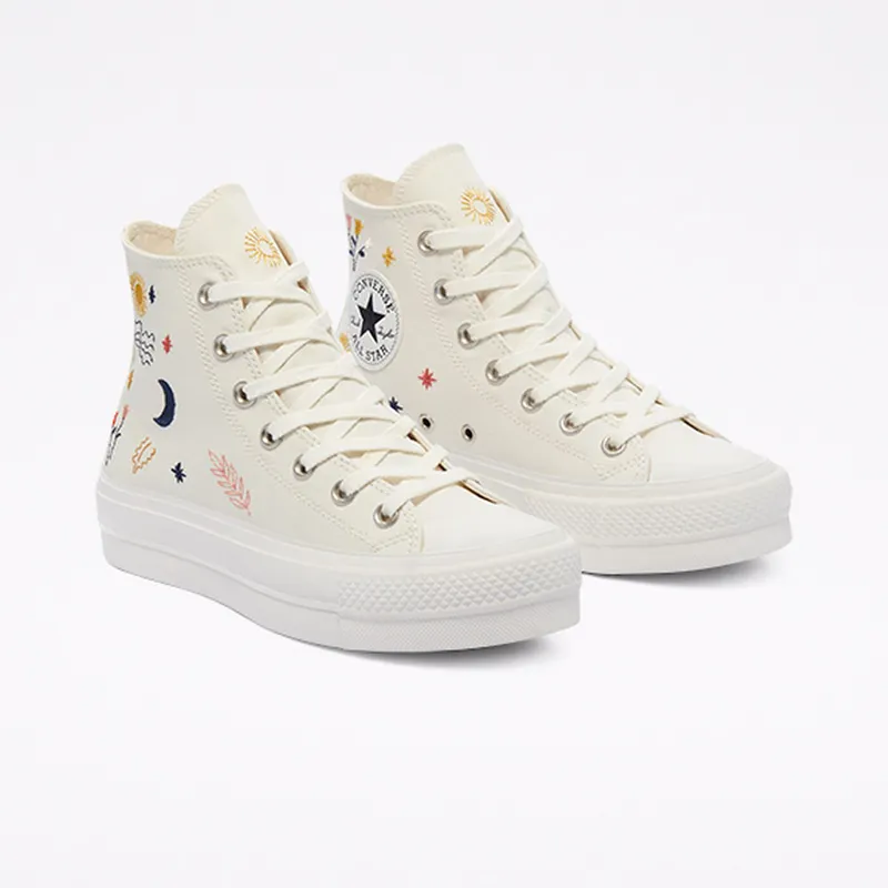 Converse It’s Okay To Wander Platform Chuck Taylor All Star High Top Egret/vintage White/black (571086C)