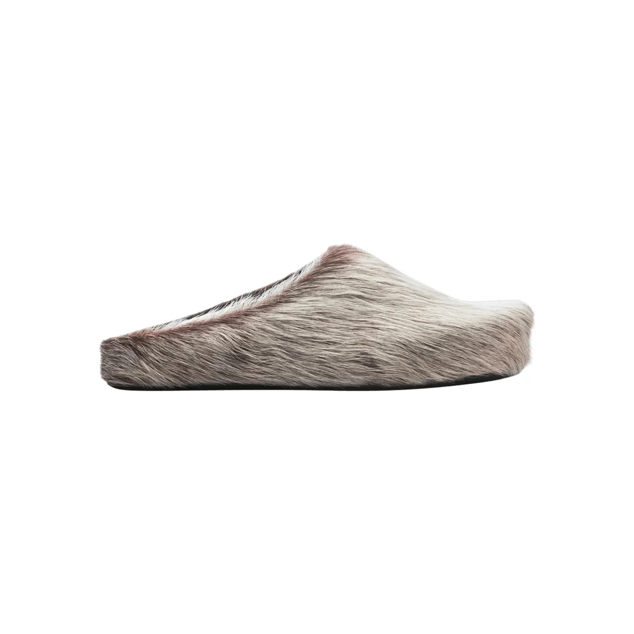 Marni Long Hair Calfskin Fussbett Sabot Mule White Beige (SBMR000600P800600W20)