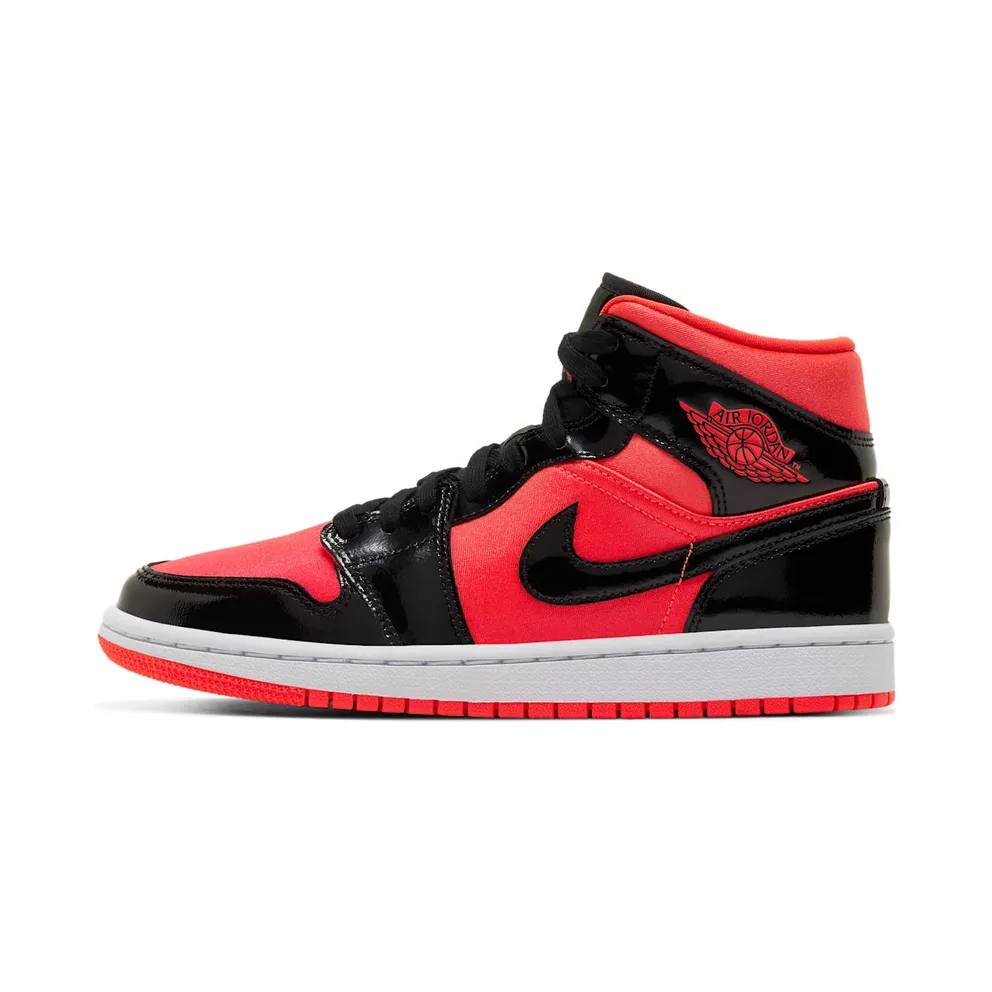 Air Jordan WMNS 1 Mid ‘Hot Punch Black’ (2019) (BQ6472-600)