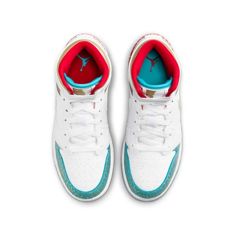 Jordan 1 Mid Sneaker School NC to Chicago (FB2212-100)