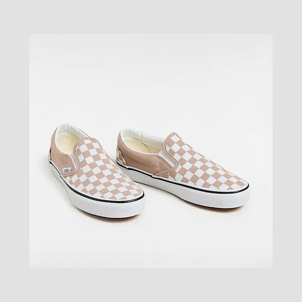 Vans Classic Slip-On Checkerboard Warm Taupe Brown White (VN000D6YE2V)
