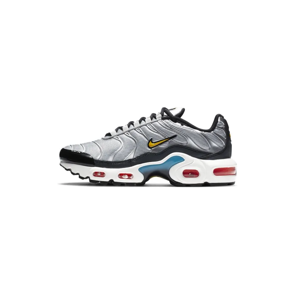 Nike Air Max Plus Sky Pack (GS) Metallic Silver/Hyper Crimson-Blue Fury-Speed Yellow (CW6010-001)