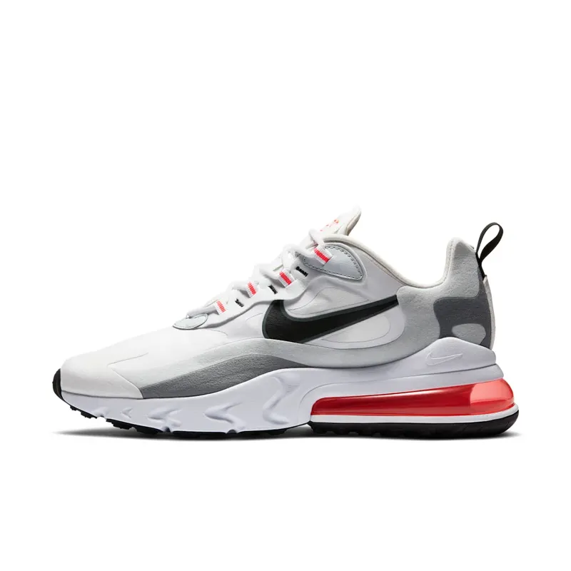 Nike Air Max 270 React “White / Flash Crimson / Cool Grey / Black” (CT1280-100)