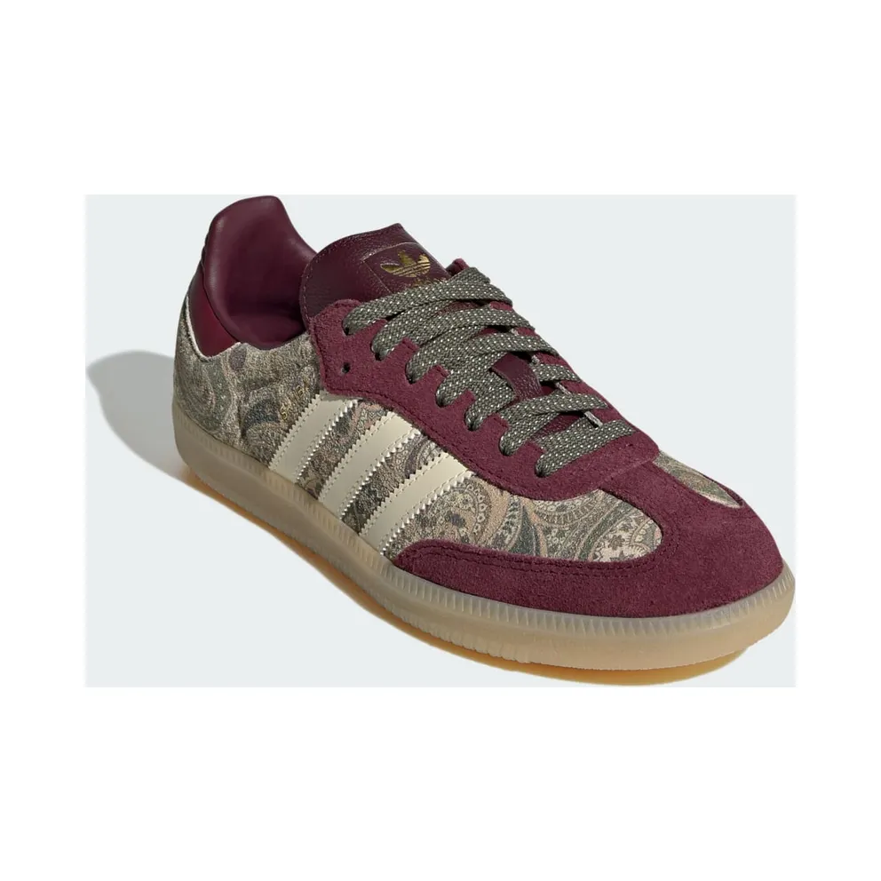 Adidas SAMBA OG X LIBERTY LONDON Shoes Maroon / Warm Vanilla / Olive Strata (KH9802)