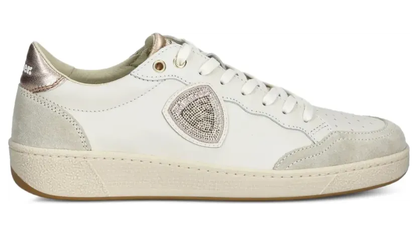 Blauer Geperforeerde verfraaid met kristallen “White” (S5OLYMPIA11DIV)